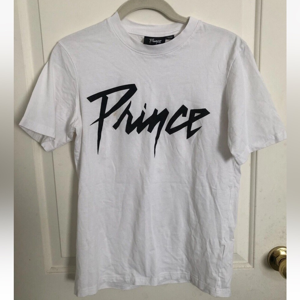 Prince x Cotton On spell out T-shirt womens XS short sleeve‎ white